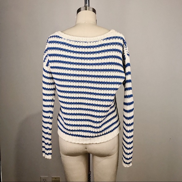 Tommy Hilfiger White & Blue Strip Sweater Size S - Picture 5 of 8